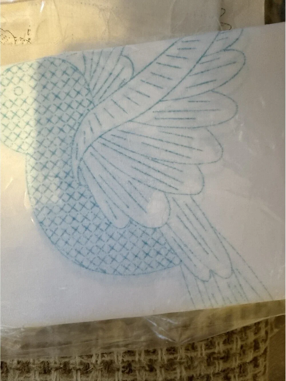 Jack Dempsey Needle Art Hummingbird Quilt Blocks Cross Stitch Kit, “started”